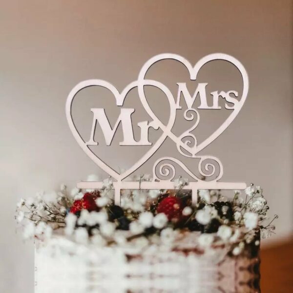 Cake Topper "Mr & Mrs" Holz