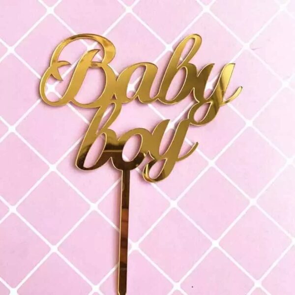Cake Topper "Baby Boy" - Gold