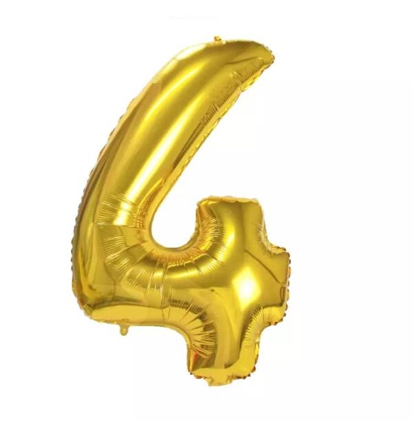 Folienballon "Zahl 4" gold