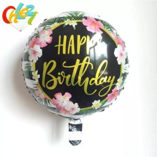 Folienballon "Happy Birthday" Schwarz/Gold