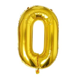 Folienballon "Zahl 0" gold