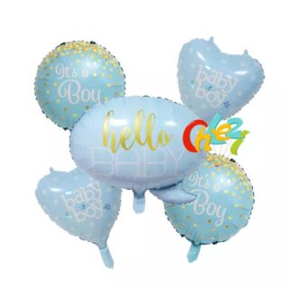 Folienballon-Set "1. Geburtstag" Blau, 5tlg.
