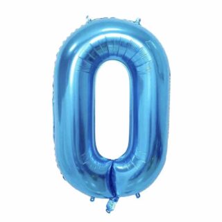 Folienballon "Zahl 0" blau