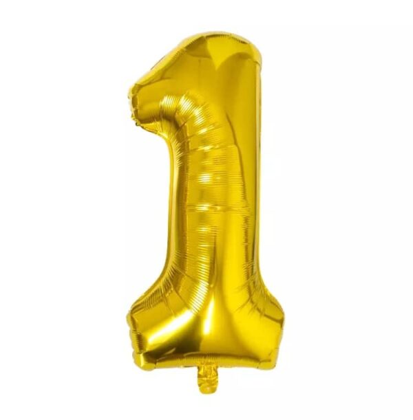Folienballon "Zahl 1" gold