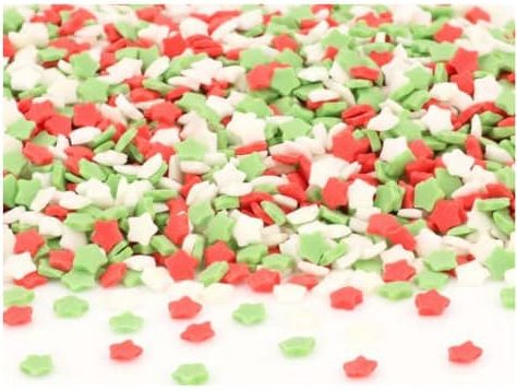 "Sterne weiß, grün, rot" 50g, Streusel-Mix - CakeMasters