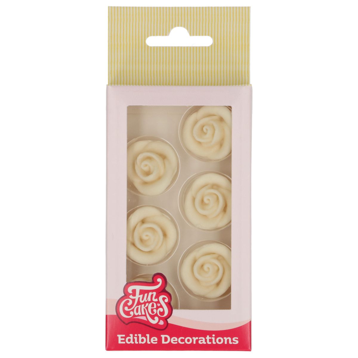 FunCakes Fondant Rosen weiß 6er Set